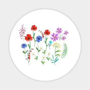 botanical bright flowers on the theme of ecology Magnet